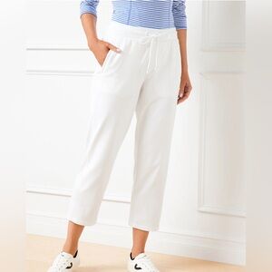 Talbots T by Talbots Women’s Pant Model French Terry Cropped White Size-L NWT